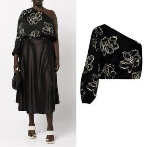 NWT New $128 11 HONORÉ Jasmine Floral One-Shoulder Blouse Size 14